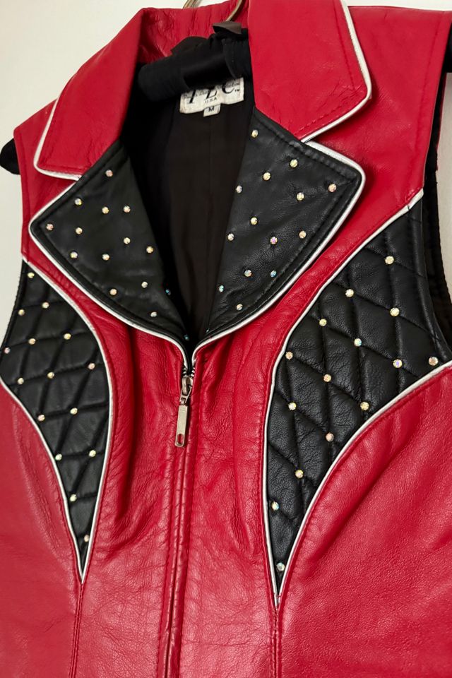 90's Jeweled Leather Vest Selected by Wax Plant #2