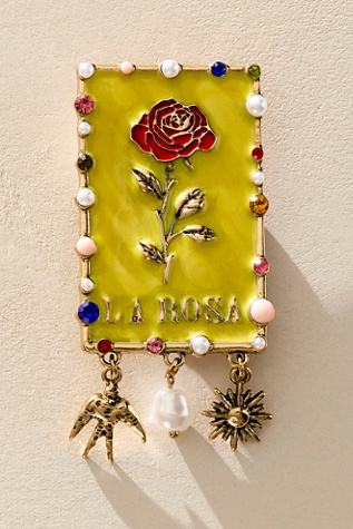 Warm Wishes Enamel Brooch by Free People in Gold