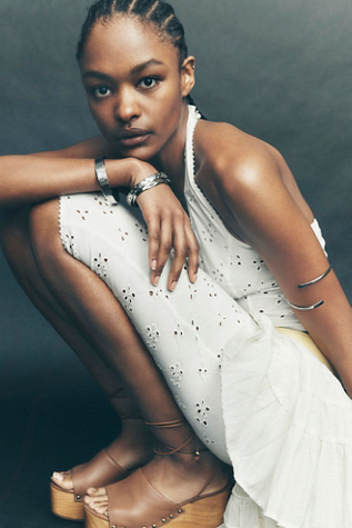 Organic Bangle Set by Free People in Silver