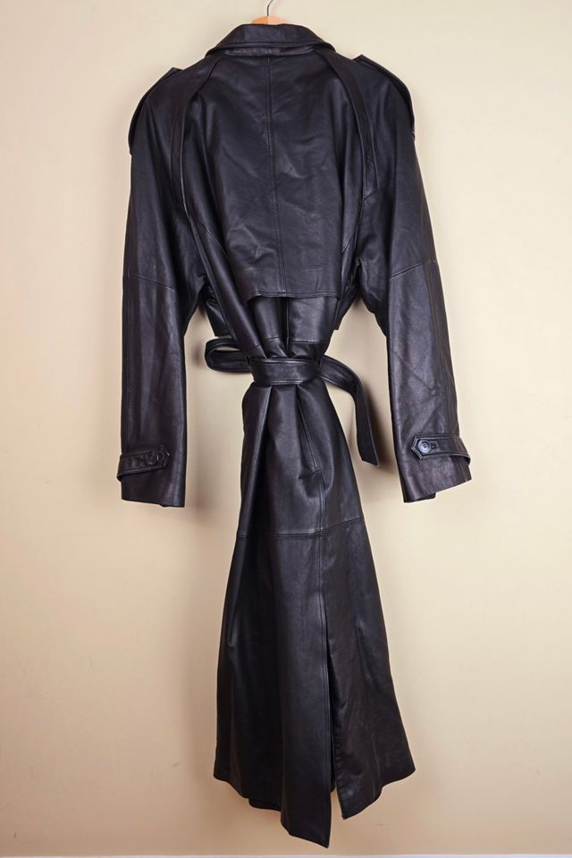 Vintage Leather Trench Coat with Belt (FP82) Selected By The Igala NYC #2