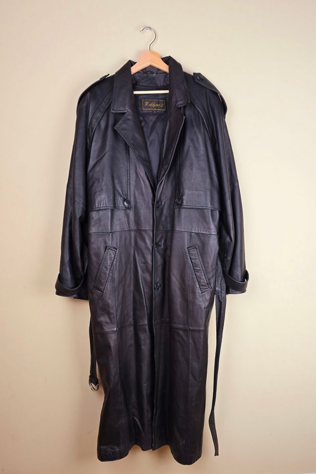 Vintage Leather Trench Coat with Belt (FP82) Selected By The Igala NYC #3