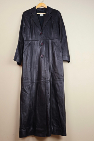 Vintage Floor Length Slim Fit Leather Trench Coat (FP78) Selected by The Igala NYC