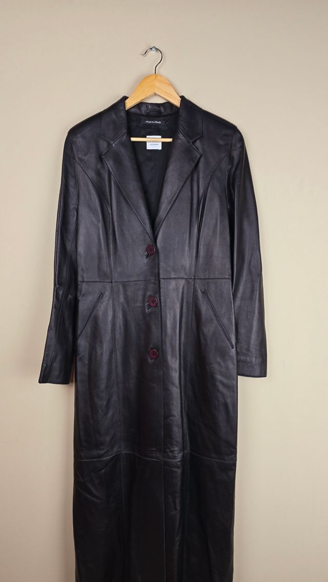 Vintage Floor Length Slim Fit Leather Trench Coat (FP78) Selected by The Igala NYC #2