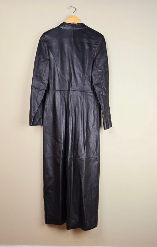 Vintage Floor Length Slim Fit Leather Trench Coat (FP78) Selected by The Igala NYC #3