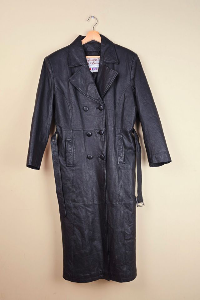 Vintage double breasted leather trench w belt (FP80) Selected By The Igala NYC #3