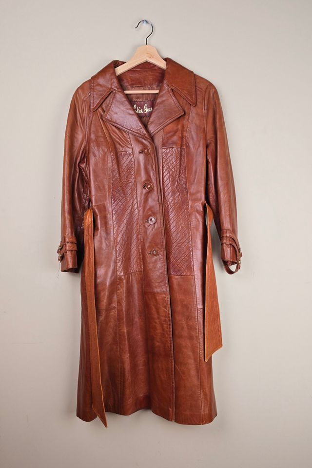 RARE Vintage Skin Gear Brand Buttery Soft Leather Trench Coat  Selected By The Igala NYC #3