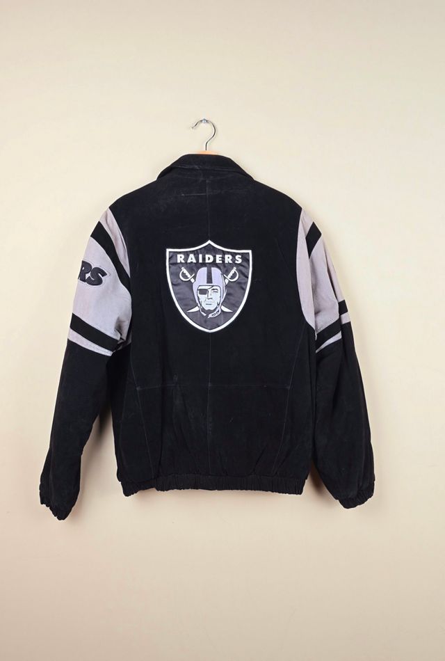 Vintage NFL LA Raiders Black Suede Leather Jacket Size M  selected by The Igala NYC #2
