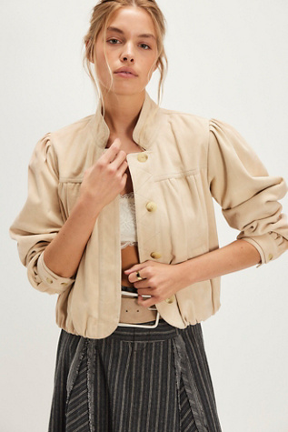 Nimbus Suede Jacket at Free People in Tofu, Size: Small