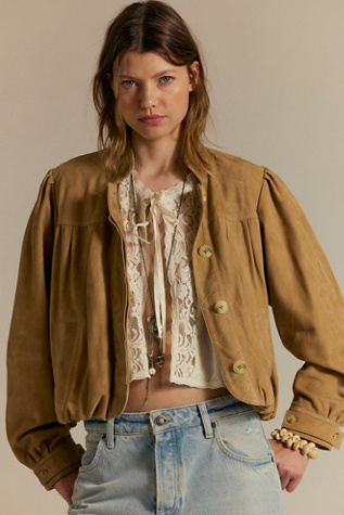 Женская куртка Free People Nimbus Suede, цвет: Ореховый комбинированный — фото 4