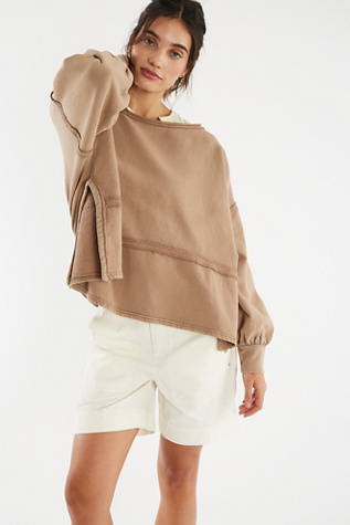 Sofia Sweatshirt at Free People in Brown, Size: XL