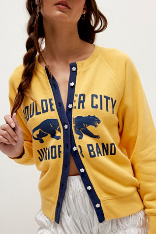 Junior Sweatshirt Cardi at Free People in Yellow Combo, Size: XS