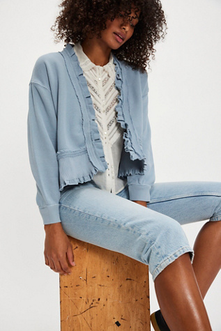 Spring Fling Sweatshirt by Free People in Blue, Size: XL