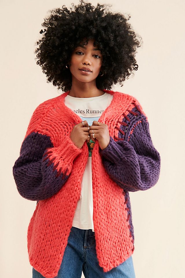 SAACHI Colorblock Patchwork Cardigan | Free People SAACHI Colorblock Patchwork Cardigan | Free People
