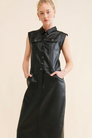Danni Vegan Leather Midi Dress