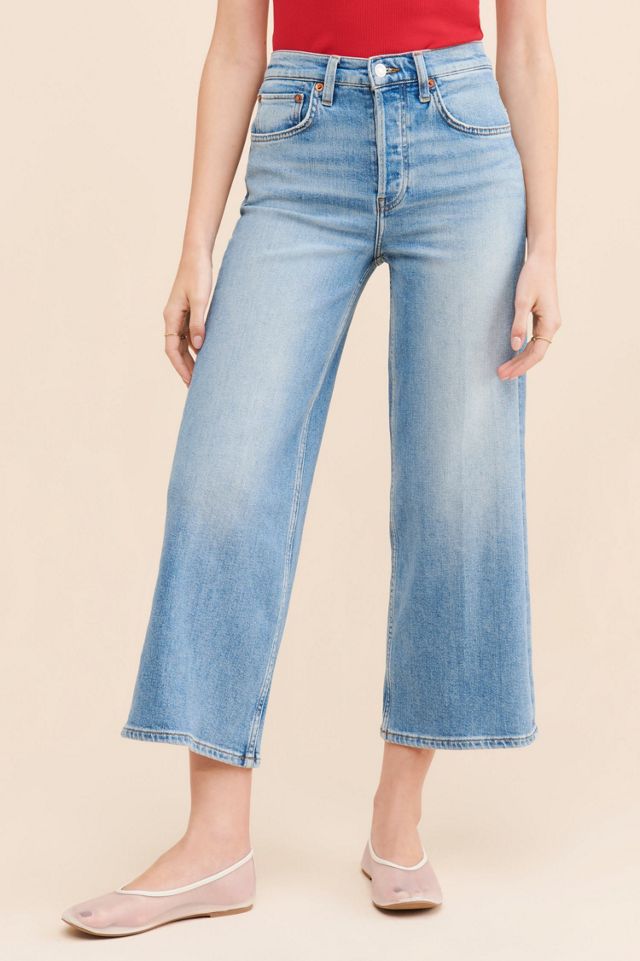 【送料&関税込】RE/DONE Wide-leg Jeans RE/DONE High Rise Wide Leg Crop Jeans | Free People