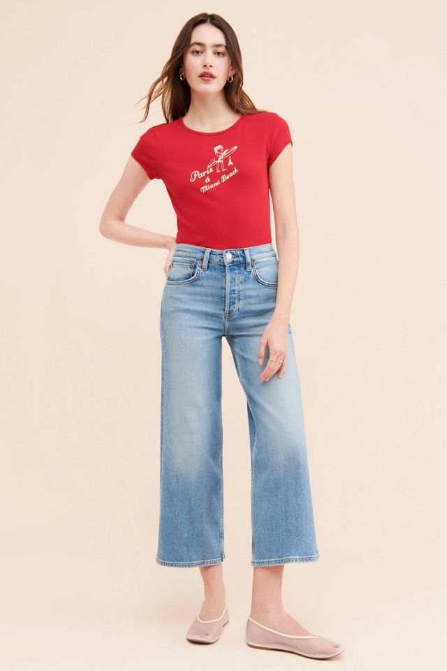 RE/DONE High Rise Wide Leg Crop Jeans #3