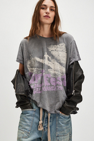 Magnolia Pearl Long Beach Surfer Tee At Free People In Grey