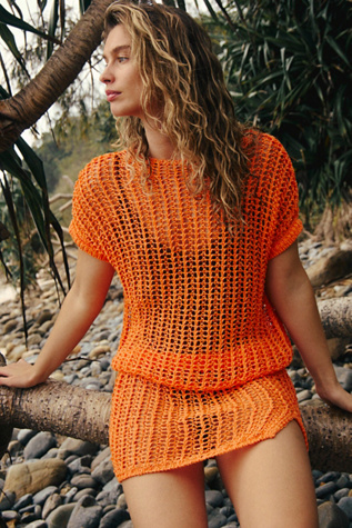 Ensemble Jupe Aria Fauxchet par free-est en Tangelo, pour femme chez Free People