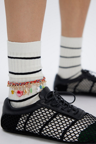 Stripe Block Socks at Free People in White/Black Combo