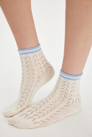Pointelle Trouser Socks by Free People in White