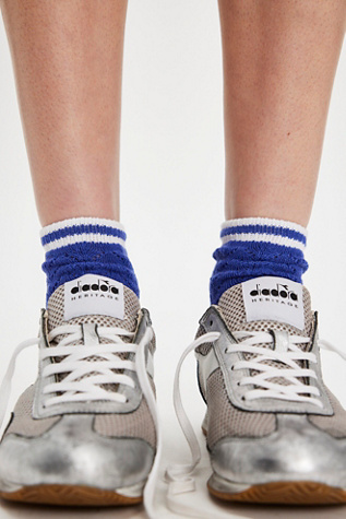 Pointelle Trouser Socks by Free People in Blue