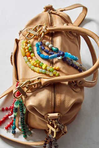 Prismatic Beaded Bag Charm at Free People in Blue