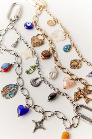 Double Layer Swag Charm Bag by Free People in Silver