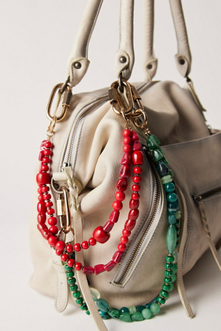 Prismatic Beaded Swag Bag by Free People in Red