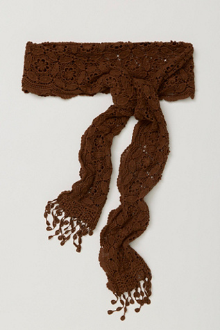 Cora Cutwork Wrap Belt by Free People in Brown