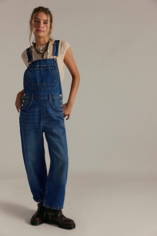 We The Free Deep Trance Overalls at Free People in Dark Wash, Size: L