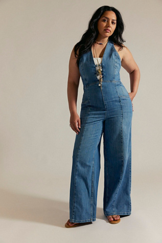 CRVY Freya Jumpsuit by We The Free at Free People in Mineral Blue, Size: 34