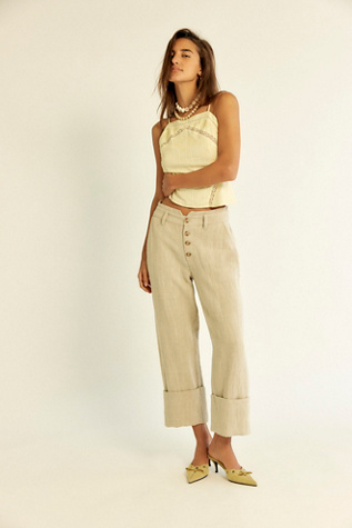 Parkway Cuffed Trousers by Free People in Tan, Size: US 10