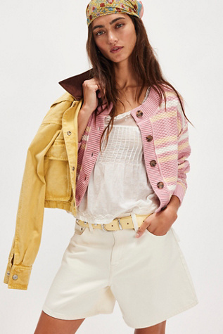 Lila Stripe Cardi by Free People in Pink, Size: S