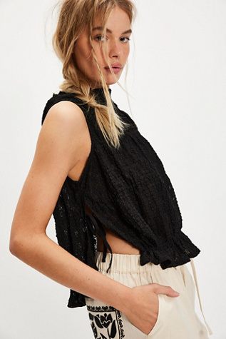 Cinch Me Top at Free People in Black, Size: Large