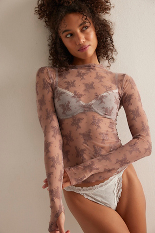 Two Tone Lady Lux Layering Top by Intimately at Free People in Fawn, Size: Medium