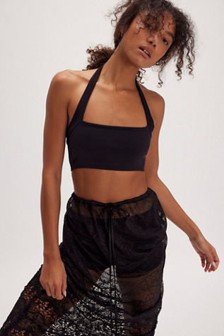 Margot Seamless Halter By Intimately At Free People In Black, Size: M/L