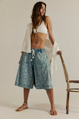 We The Free Distant Lover Printed Culottes