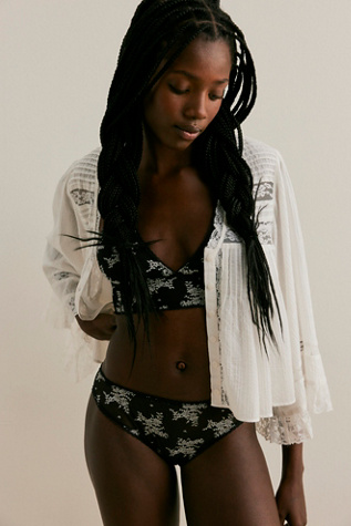 Talk About It Bikini Undies by Intimately at Free People in Black, Size: XS