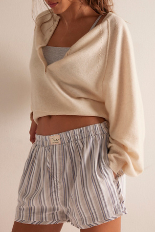 We The Free Day to Day Flannel Boxers at Free People in Grey, Size: L