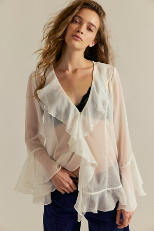 Bali Tulula Chiffon Top at Free People in White, Size: S