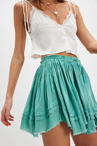 FP One Third Charm Shine Mini Skirt at Free People in Blue, Size: S