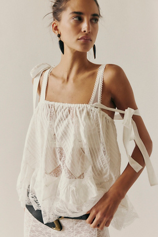 Hannah Tie Top by Free People in White, Size: XL