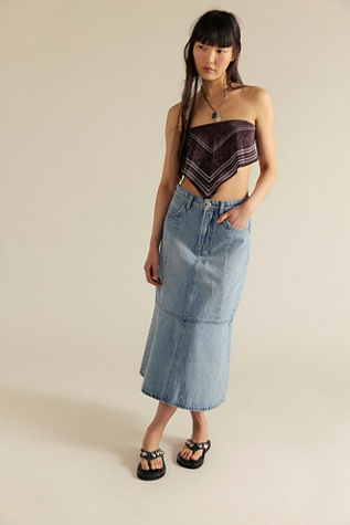 We The Free Midas Jupe Midi en Denim en Rythme, pour femme taille: 28 chez Free People