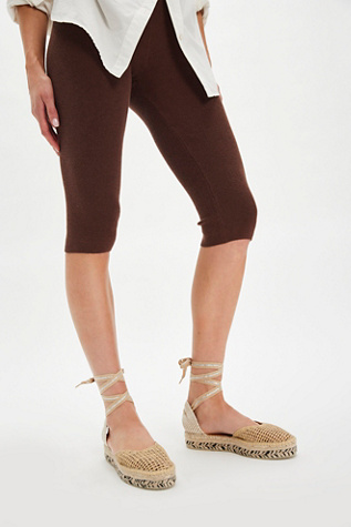 Beachcomber Wrap Espadrilles by Free People in Tan, Size: US 10