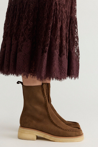 Clarks Effery Zip Boots Shoe at Free People in Tan Suede, Size: US 8.5