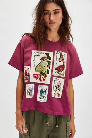 Found Stamp Tee at Free People in Red, Size: S