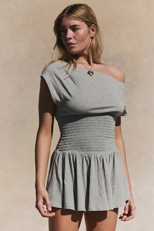 Scorching Hot Mini Dress by free-est at Free People in Heather Grey, Size: XL