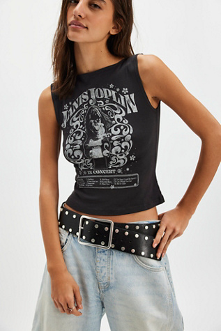 Débardeur encolure bateau Janis Joplin en concert par Daydreamer en Noir, pour femme chez Free People