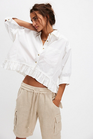 We The Free Bailey Solid Shirt at Free People in White, Size: M