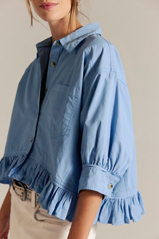Chemise Unie Bailey We The Free en Blissful Blue, pour femme chez Free People